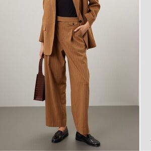 Madewell wool trouser brown black stripe